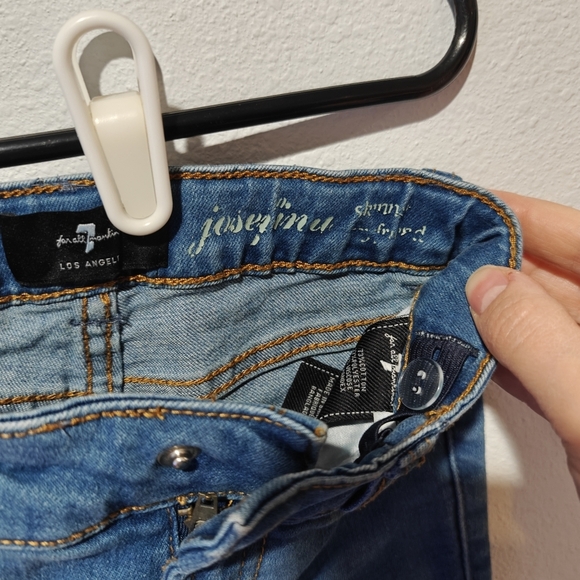 7 For All Mankind Girls Jeans Size 4 Distressed Medium Wash - Picture 5 of 6